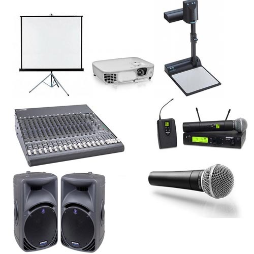 projector and projection Tripod screen, Audio system microphone